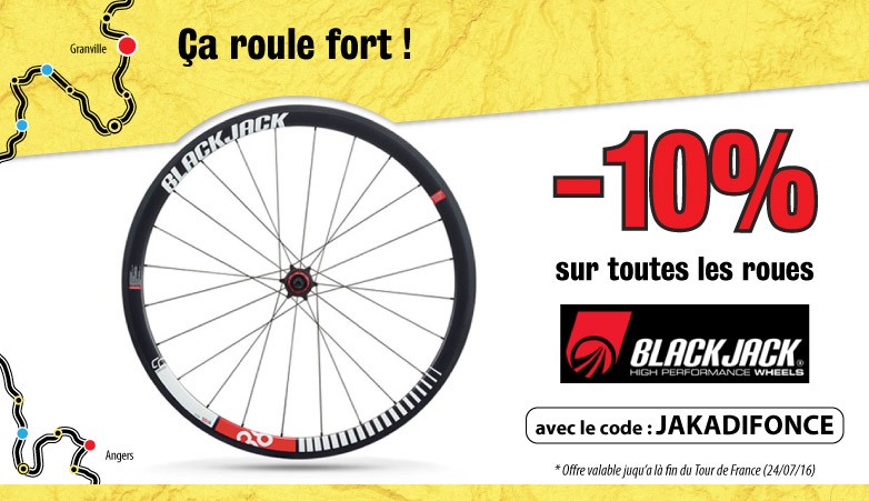 Toutes les roues Route et VTT BLACKJACK avec 10% de remise pendant le Tour de France 2016 sur Alibabike.com