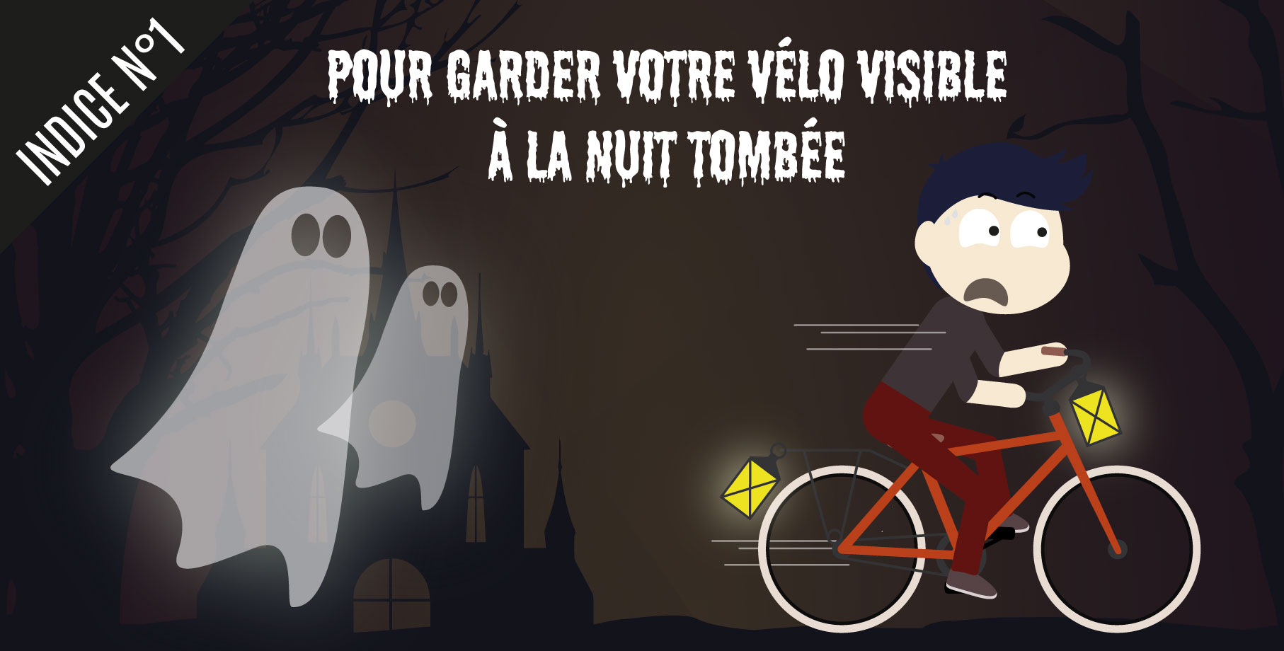 Indice 1 pour retrouver une citrouille : Pour garder votre vélo visible à la nuit tombée
