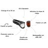 SET phare avant + feu arrière FYRE IXXI 383 USB -