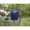 Sacoche arrière pp recyclé fixation porte-bagages -  BLEU MARINE