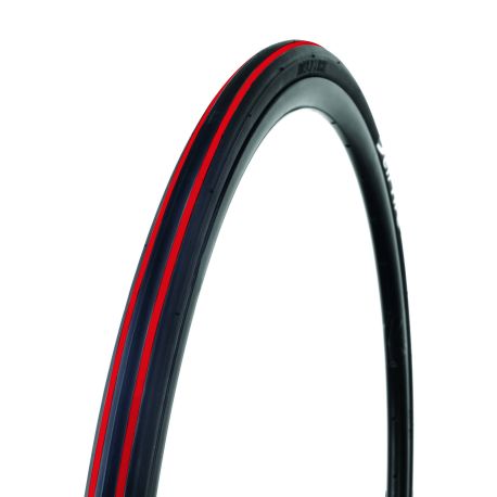 Pneu course tringles souples 700X25 62 TPI noir-rouge