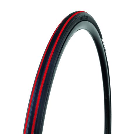 Pneu course tringles souples 700X23 62 TPI noir-rouge