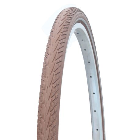 Pneu rigides 700x35c Blueway anticrevaison 30TPI bande réflective marron