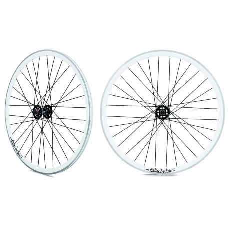 Roue arriere fixie jante blanche moyeu noir
