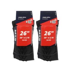 Lot de deux Pneus VTT 26X2.10 noir tringle souple