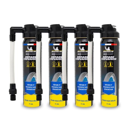 Lot d'aérosols répare crevaison vélo 75ml