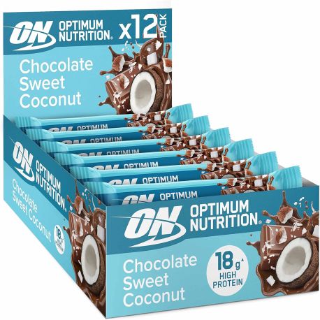 Boite de 12 Barres Protéinées Croustillantes Chocolat Noix de Coco 59g OPTIMUM N