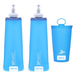 Lot de deux gourdes souples multisport + 1 gobelet souple