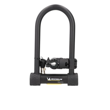 Antivol U SRA à clés 112 x 240 mm Ø 18 mm + support