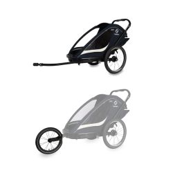 Remorque BREEZE ONE Bleu/Blanc - 1 place + JOGGER Kit