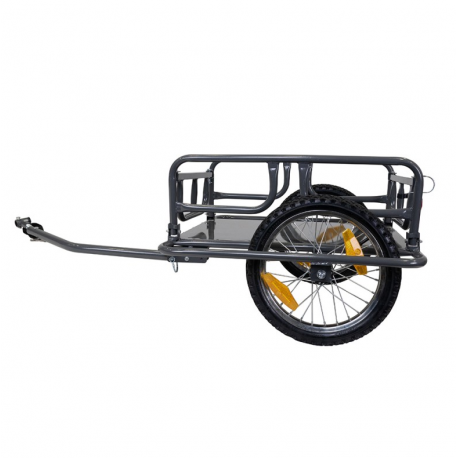 Remorque marchandise vélo BIKE ORIGINAL en acier pliable charge maximale 30kg gris anthracite