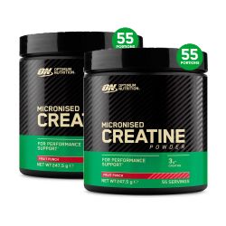 Lot de 2 Créatines Micronisées en poudre Cocktail de Fruits 247g OPTIMUM NUTRI