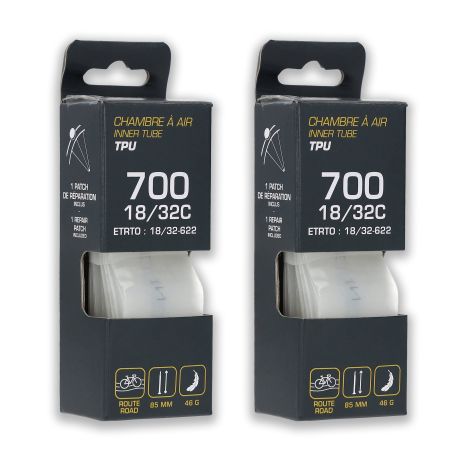 Lot de deux Chambres à air TPU 700 x 18/32C - 18/32-622 PV 85 mm