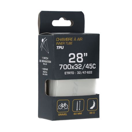 Chambre à air TPU 28"/700 x 32/45C - 32/47-622 PV 60 mm