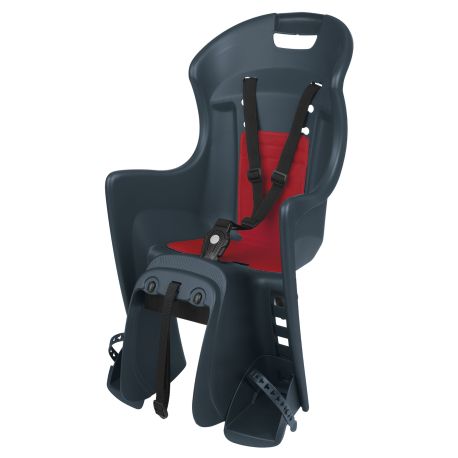 Porte bébé BIKEY COOL fixation porte-bagage - Bleu/Rouge