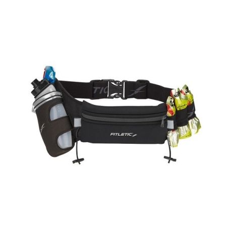 Ceinture hydratation 1 gourde 360ml et portes gels noir