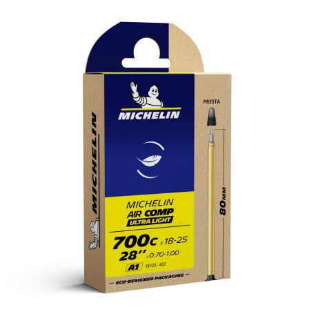 Chambre à air A1 AIRCOMP ULTRALIGHT 700C x 18-25 ou 28" x 0,70-1,00  18/25x622 P