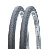 Lot de deux Pneus rigides Blueway anticrevaison 30 TPI bande réflective