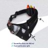 Ceinture hydratation 1 gourde 360ml et portes gels noir