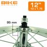 Roue arrière 12" à ecrous ETRTO 12X1,75 roue libre