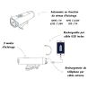 Eclairage avant 1 LED super bright USB / Power bank