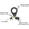Antivol spirale à clés 180 cm Ø 10 mm + support