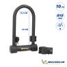 Antivol U SRA à clés 112 x 240 mm Ø 18 mm + support