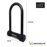 Antivol U SRA à clés 112 x 240 mm Ø 18 mm + support